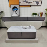 Ensemble meuble TV avec table basse de luxe pour salon à lumière simple