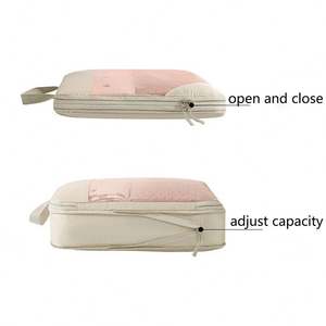 Hole Sale Waterproof Polyester Expandable Luggage Packing <b>Cubes</b> Large Capacity Clothes Compressible Travel Organizers Set - Product Image 3