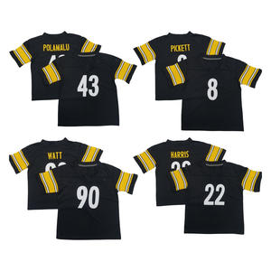 Waggel Gestikte Amerikaanse Voetbalshirts Pittsburgh 90 Watt 8 Pickett 22 Harris 43 Polamalu 39 Fitzpatrick Baby Baby Jersey - Product Image 1