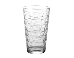 16oz Elegant <strong>Diamond</strong> Design Embossing V Shape Highball Glass Cup Highball <strong>Glassware</strong> Cheap Price Transparent for Home Hotel - Product Image 3