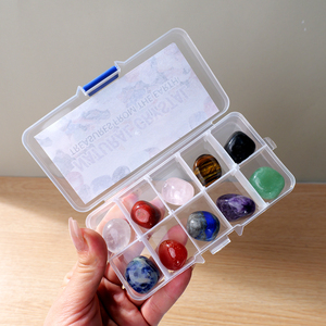 Vente en gros Cristal de guérison naturel Améthyste Pierre brute Gravier Chips Pierre dégringolée Set Boîte pour Cadeau - Product Image 5