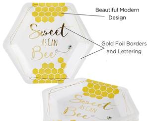 Assiettes en papier modernes avec abeille hexagonale de 9 pouces pour la fête de la révélation du sexe Article de vente chaude directe en usine - Product Image 3