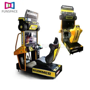 새로운 디자인 32 인치 Hummer racer는 스티어링 휠 운전 코인 운영 아케이드 레이싱 콘솔을 시뮬레이션합니다.