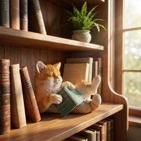 Figurines de chat miniatures, accessoires artisanaux en résine réalistes pour la décoration de bureau, avec motif animal