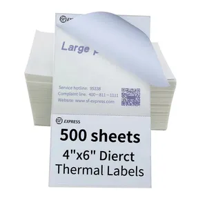 Custom Fanfold Printing 500 Pcs Waybill Sticker A6 Thermal Label Sticker Mailing Shipping Labels 4x6 Thermal Labels