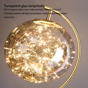 <span class=keywords><strong>Lampadaire</strong></span> moderne nordique Art déco en métal <span class=keywords><strong>doré</strong></span> avec <span class=keywords><strong>lampadaire</strong></span> <span class=keywords><strong>boule</strong></span> de verre ambré créatif blanc - Product Image 2