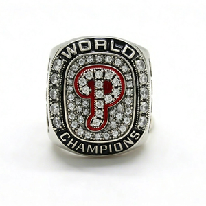 Anillo de Campeonato Moderno Personalizado de Acero Inoxidable - Anillo de Béisbol Personalizado con Circonita Cúbica para Cualquier Ocasión - Product Image 1