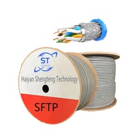 Kabel Ethernet Cat6a Kecepatan Tinggi 1000FT/305M Panjang Dapat Disesuaikan Model SFTP untuk Jaringan dan LAN yang Andal