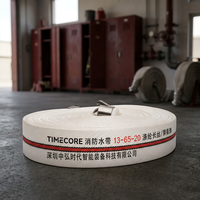Tuyau d'incendie plat TIMECORE 65 mm 20 m 13 bars, doublé PU, haute pression, renforcé, avec bordure roulée pour la lutte contre l'incendie