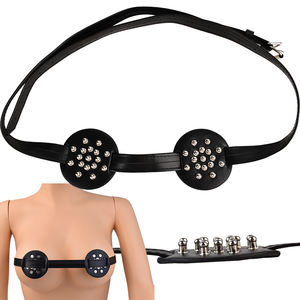 Arnés <span class=keywords><strong>de</strong></span> Sujetador BDSM con Tiras Estimulantes para Pezones y Cubrepezones con Púas Metálicas, Juguete Sexual <span class=keywords><strong>de</strong></span> Bondage para Pecho para Mujeres y Hombres - Product Image 4