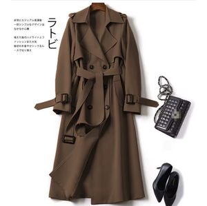 Manteau <span class=keywords><strong>trench</strong></span> pour femme de style britannique de haute qualité 2026, mi-long, couleur unie - Product Image 6
