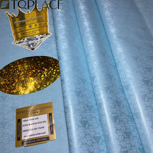 Tissu de Dentelle <span class=keywords><strong>Bazin</strong></span> 100 % Coton, 5 Mètres, Haute Qualité, Couleur Blanche, pour <span class=keywords><strong>Robe</strong></span> de Mariage ou de Soirée Nigériane - Product Image 5