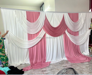 Tenda di Sfondo in Seta Verde per Palcoscenico di Matrimoni e <span class=keywords><strong>Feste</strong></span> di Compleanno - Product Image 3
