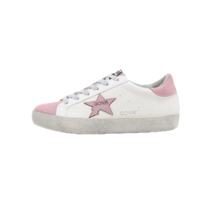 Nuove Sneakers Donna Super Goose Bianche Glitterate con Suola Dorata, Design Classico Primaverile con Scintillio Sottile - Product Image 2
