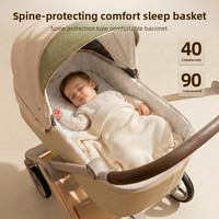 Poussette bébé multifonctionnelle bidirectionnelle en métal, pliable, compacte et légère, pour les 0-3 ans, avec protection de la colonne vertébrale (position assise et allongée), directement de l'usine