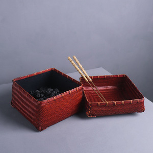 Handmade <b>Bamboo</b> Woven Basket Square Charcoal Storage For Tea Brewing Kitchen Use - Product Image 1
