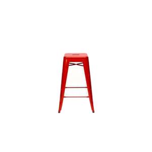 Table à manger ronde et chaises de restaurant, tabouret de bar en fer forgé, industriel, à la mode, imitation fer, enduit rouge, 12 pièces - Product Image 1