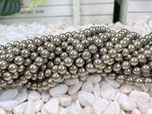 Cuentas de Piedras Preciosas Redondas Lisas de Pirita Natural AA de 2 mm, 3 mm, 4 mm, 6 mm, 8 mm, 10 mm, 12 mm para la Fabricación de Joyas - Product Image 3
