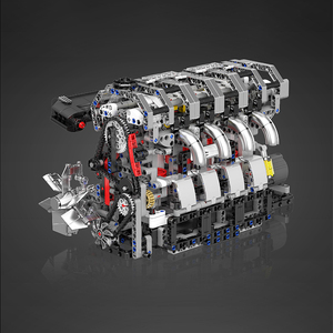 Stampo re auto MOC motorizzato motore L4 motorizzato LSX454 V8 modello di motore a benzina in plastica Set giocattolo - Product Image 4