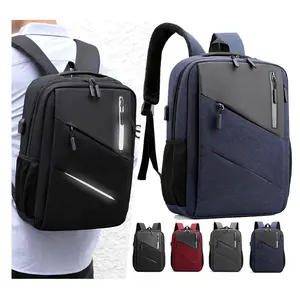 Logotipo personalizado Durable Business Backpack 15,6 polegadas adolescente Laptop mochila com USB viagem impermeável Nylon School Bag