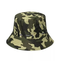 Sombrero de lavabo con estampado de Color de algodón puro de camuflaje, sombrero de pescador de ala grande a la moda, sombrero de cubo, gorra de lavabo para las cuatro estaciones
