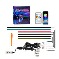 Ventes Flash : Lumière d'ambiance LED acrylique USB 6V 2W à couleurs magiques pour console centrale de voiture, effet de défilement