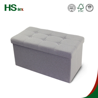 Nicehstex — ensemble canapé avec tabouret personnalisé, tabouret en tissu gris, avec 6 boutons, rangement pliable et moderne