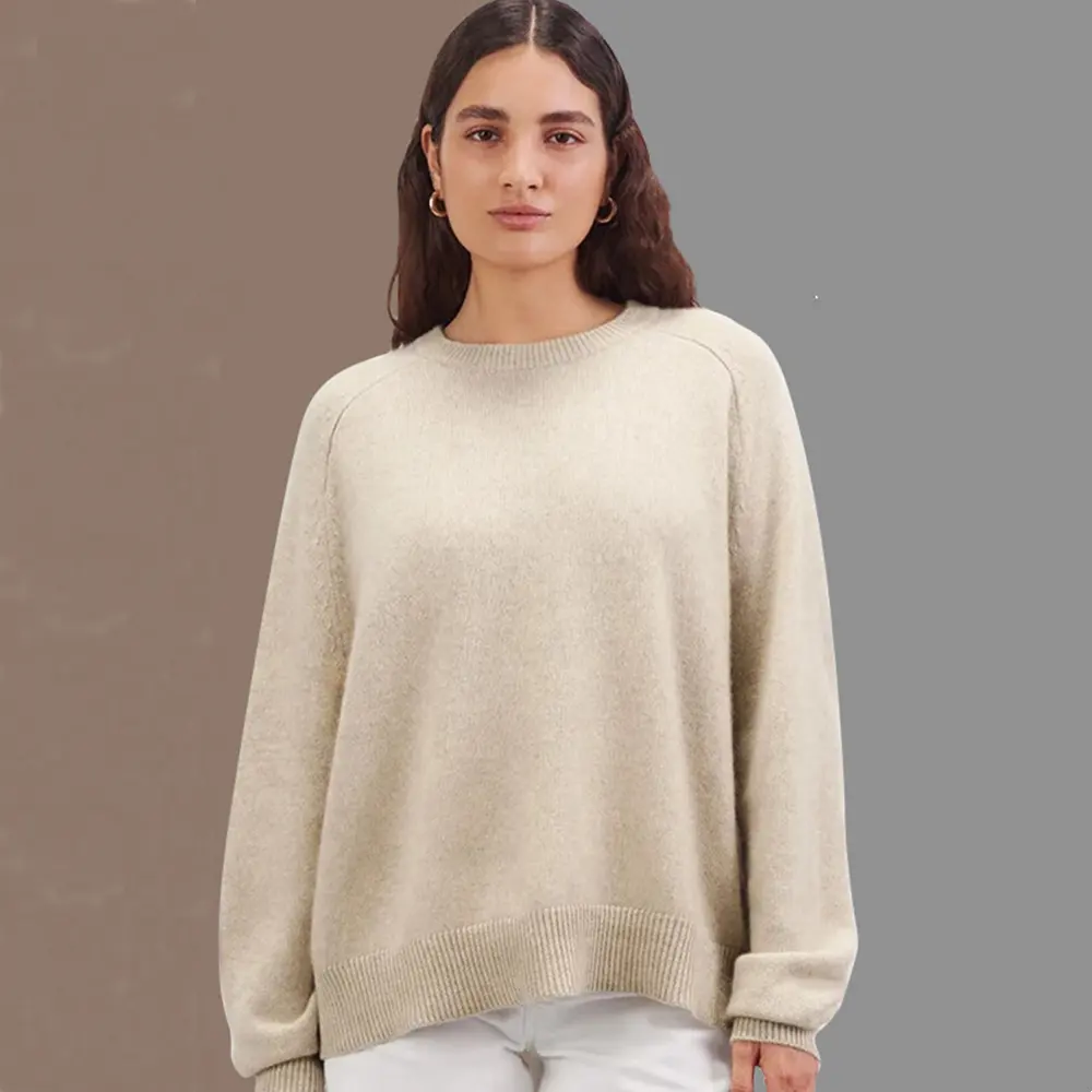 Maglione da donna in puro Cashmere personalizzato al 100% Pullover maglione in Cashmere antirughe da donna O collo maglione in Cashmere