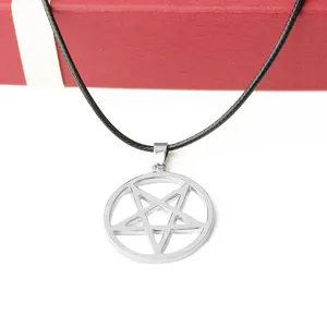Hot sale movie peripheral fashion black butler pendant hollow pentagram Satan logo fine jewelry necklaces