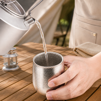 Pichet à café en titane pur pour l'art du latte, tasse de thé Kung Fu pour cérémonie du thé, portable, à bec unique, pour la maison et l'extérieur