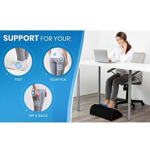 Cojín de reposapiés para debajo del escritorio, altura ajustable, almohadilla ergonómica de medio cilindro - Product Image 6