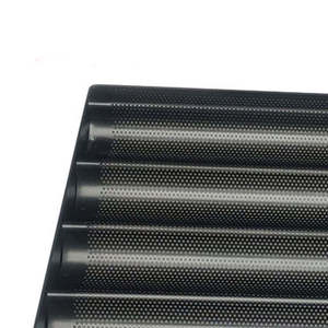 Plateau à baguettes rectangulaire en aluminium antiadhésif de haute qualité, facile à démouler, noir, 600x400mm, plateau à pain français - Product Image 2