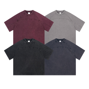FLOWORA High-quality Blank Men's Oversized <b>Raglan</b> Sleeve T-Shirt Vintage acid Color O-Neck Casual Jersey Cotton <b>Top</b> - Product Image 3