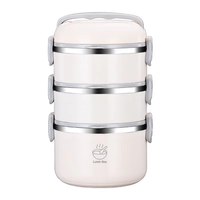 Boîte à lunch isotherme multicouche en acier inoxydable 304 sans BPA, simple, étanche, durable, avec poignée, pour étudiants et camping