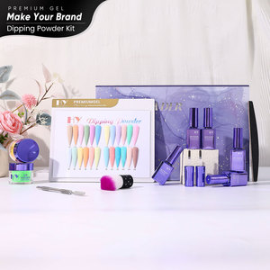 Kit de poudre à tremper pour ongles Hanyinails Premium, personnalisable OEM, 14 pièces, 4 couleurs, séchage à l'air, sans lampe UV - Product Image 4