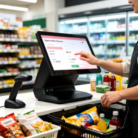 Terminal Punto de Venta con Pantalla Táctil Principal de 15.6 Pulgadas y Pantalla para Clientes de 11.6 Pulgadas, Caja Registradora para Restaurante, Supermercado y Mostrador de Cobro