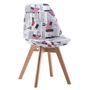 Chaise de table, mobilier de restaurant moderne, en bois et cuir matelassé, style dossier - Product Image 3