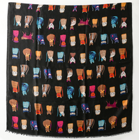 Mode 180*90CM chat imprimé Polyester écharpe dames mode nouveau motif Animal châle Viscose Hijabs plage plage châles