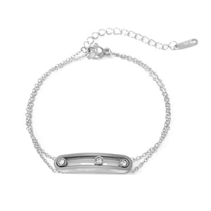 Bracelet minimaliste en acier inoxydable à double couche coulissante, tendance, plaqué or 18 carats, bijoux haut de gamme pour femmes, idéal pour les réseaux sociaux - Product Image 6
