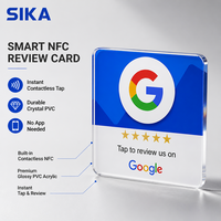Carte NFC SIKA pour avis Google, 13,56 MHz, logo personnalisé, code QR, URL, carte de visite intelligente RFID, utilisation hôtelière, NTAG213, acrylique étanche NFC