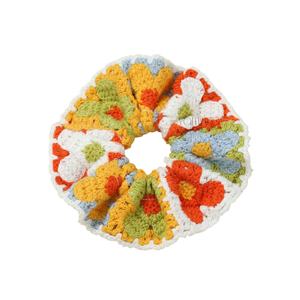 Nuevo Vintage hecho a mano pequeña flor elástica pelo Scrunchies <span class=keywords><strong>para</strong></span> mujer chica dulce Floral ganchillo cuerda <span class=keywords><strong>cabeza</strong></span> lazos accesorios <span class=keywords><strong>para</strong></span> el cabello - Product Image 3