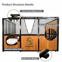 Façades de boxes pour chevaux d'extérieur sur mesure de 10 et 12 pieds |   Panneaux modulaires pour écuries de chevaux en bambou de style européen