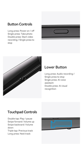 แว่นตาอัจฉริยะพร้อมกล้อง 8MP พิกเซล แบตเตอรี่ 300 มิลลิแอมป์ เชื่อมต่อ WiFi ถ่ายวิดีโอ ถ่ายภาพ แปลภาษาด้วย AI แว่นกันแดดอัจฉริยะสำหรับผู้ชายและผู้หญิง - Product Image 5