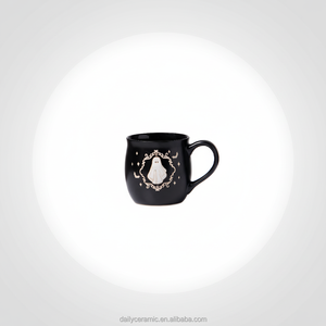 Tazza in Ceramica Nera Personalizzabile con Logo, Tazza Fantasma per <span class=keywords><strong>Halloween</strong></span>, per Caffè, Latte, Tè, con Manico, Regalo in Gres - Product Image 1