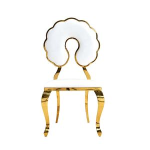 Nouveau design de chaises de banquet en cuir souple à dossier rond en acier inoxydable pour hôtel, pour événement et mariage - Product Image 4