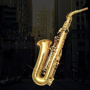 <span class=keywords><strong>Tenor</strong></span> Eb <span class=keywords><strong>clarinete</strong></span> lacado oro saxofón principiante saxofón instrumento música al por mayor - Product Image 1