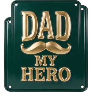 Letrero Metálico Wanfeng Dad My Hero, 100% Aluminio Resistente a la Oxidación, Resistente a la Intemperie, Regalo para el Día del Padre, Decoración <span class=keywords><strong>de</strong></span> Pared, Venta al Por Mayor - Product Image 1