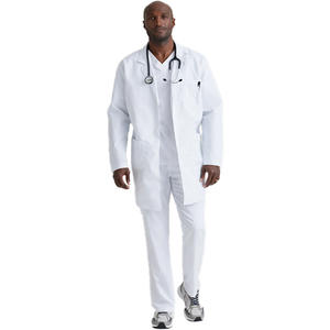Bata de laboratorio desechable personalizable de alta calidad, bata de punto estampada para hombres, uniformes de personal médico OEM para médicos y hospitales - Product Image 1