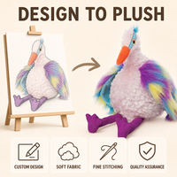 Peluche d'oiseau brodée sur mesure, directement de l'usine, anti-stress, œuvre d'art, OEM ODM, poupée en peluche pour marques IP originales