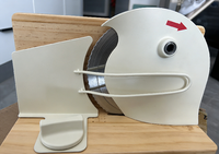 Trancheuse à pain manuelle à lame rotative avec base en bois, épaisseur réglable, machine à couper le pain commerciale pour boulangerie